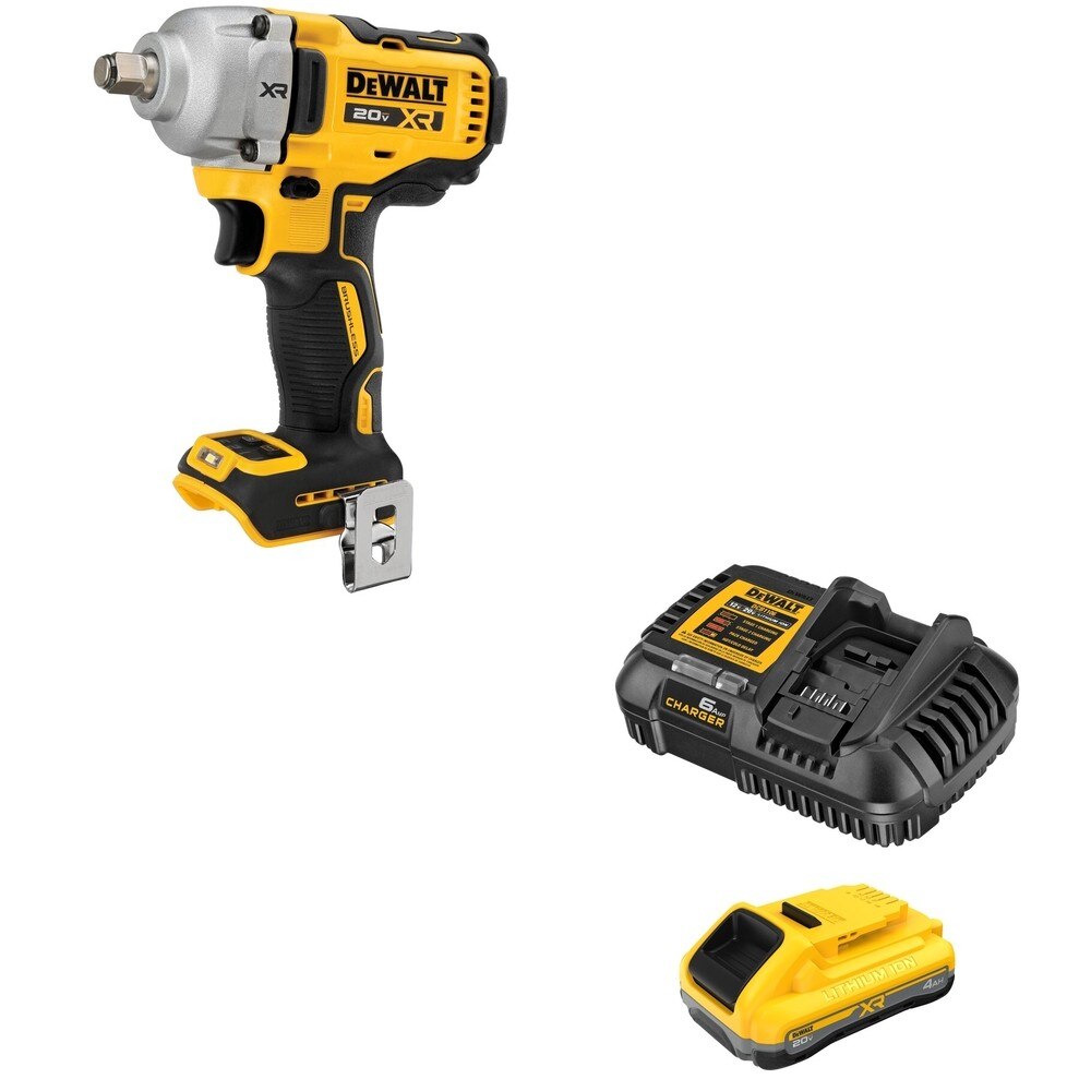 DeWalt DCF891B 20V MAX XR 1/2 in. Mid-Range Impact Wrench W/ DCB2104C POWERPACK 4Ah Kit
