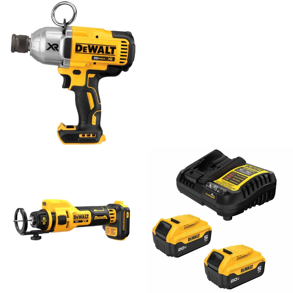 DeWalt DCF898B Impact Wrench Kit W/ DCE555B Drywall Tool and FREE DCB205 Battery Kit