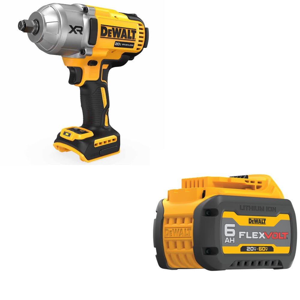 DeWalt DCF900B 20V MAX XR 1/2" Impact Wrench W/ FREE DCB606 20/60V MAX Battery