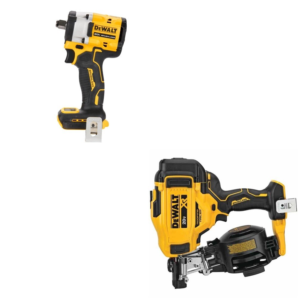 DeWalt DCN45RNB 20V MAX 15-Degree Roofing Nailer W/ DCF921B ATOMIC Impact Wrench