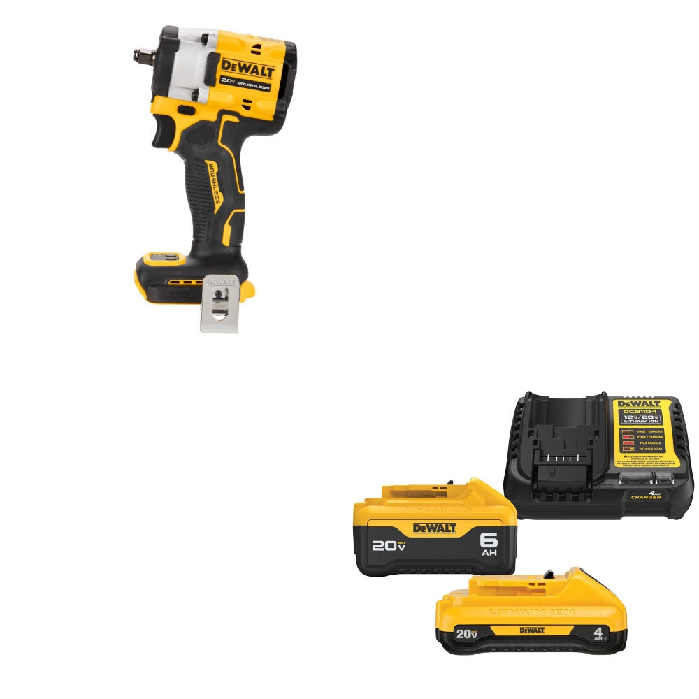 DeWalt DCF923B ATOMIC 20V MAX 3/8" Impact Wrench W/ DCB2460C 20V MAX Starter Kit