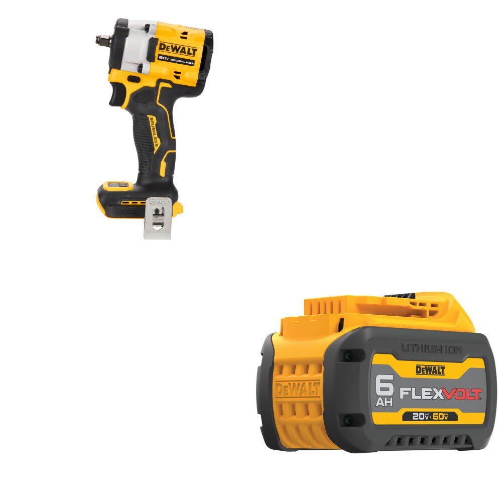 DeWalt DCF923B ATOMIC 20V MAX 3/8" Impact Wrench W/ DCB606 20/60V MAX 6AhBattery