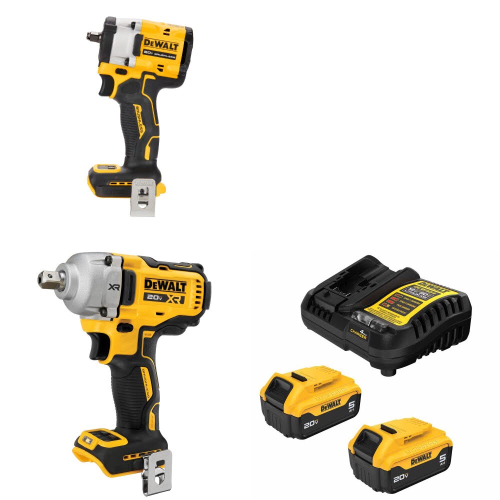 DeWalt DCF923B 20V MAX Impact Wrench Kit W/ DCF892B XR Impact Wrench and FREE DCB205-2C Battery Kit