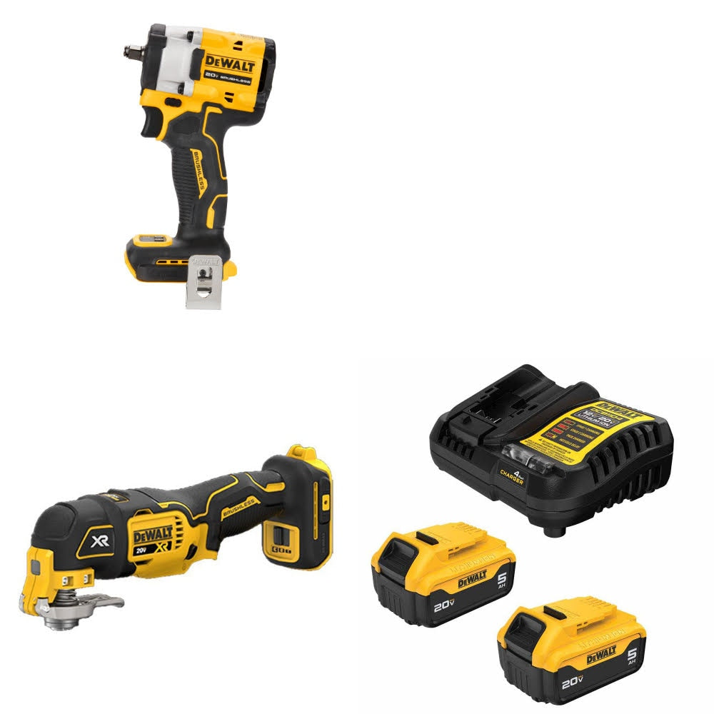 DeWalt DCF923B 20V MAX Impact Wrench Kit W/ DCS356B Multi-Tool and FREE DCB205 Battery Kit