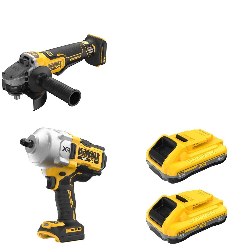 DeWalt DCF961B High Torque Impact Wrench W/ DCG410B and DCB2104-2 POWERPACK 4Ah 2-Pack