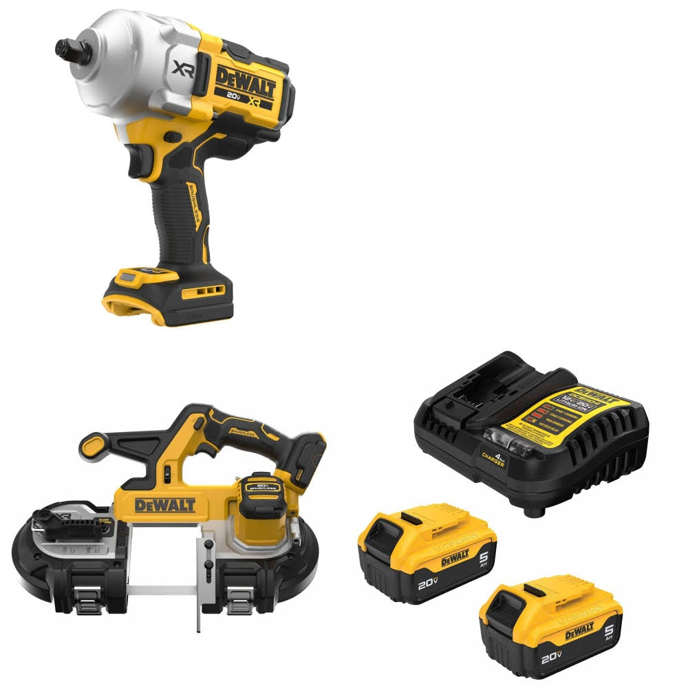 DeWalt DCF961B 20V MAX Impact Wrench Kit W/ DCS378B Bandsaw and FREE DCB205 Battery Kit