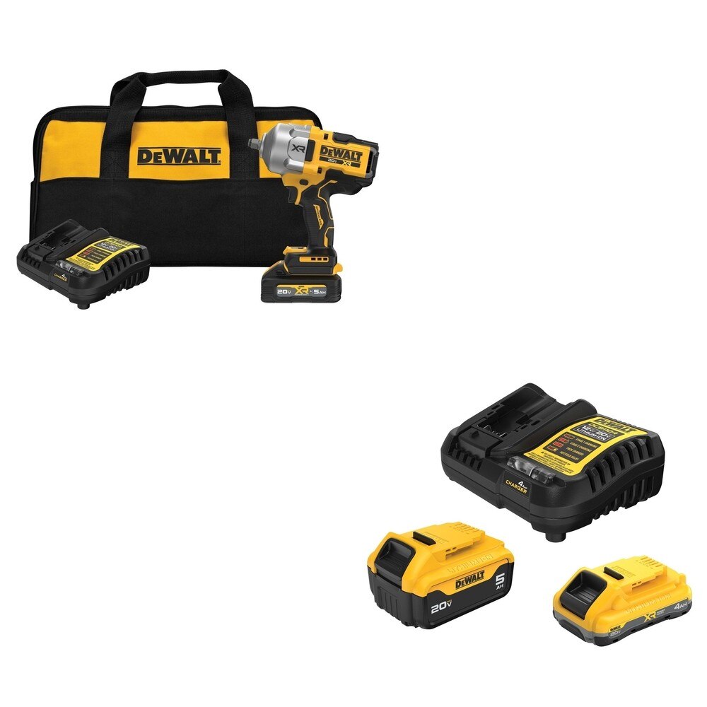 DeWalt DCF961GH1 High Torque Wrench Kit W/ DCB245-2C 4.0Ah/5.0Ah Starter Kit