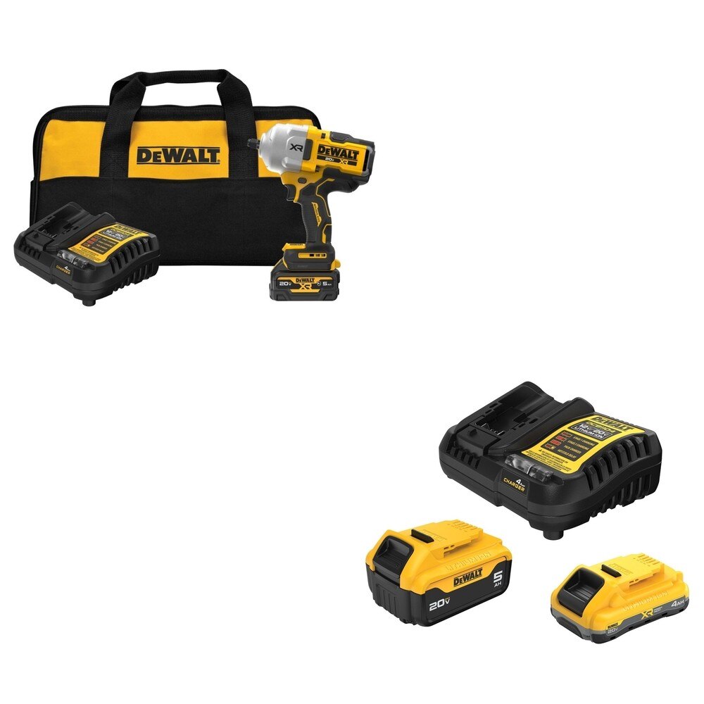 DeWalt DCF961GP1 High Torque Wrench Kit W/ DCB245-2C 4.0Ah/5.0Ah Starter Kit