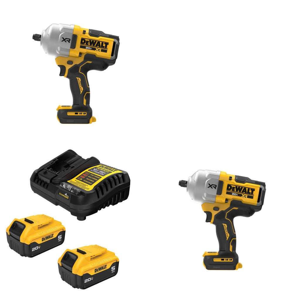 DeWalt DCF964B 20V MAX XR Impact Wrench, 2 Pack Kit W/ FREE DCB205-2C Battery Kit