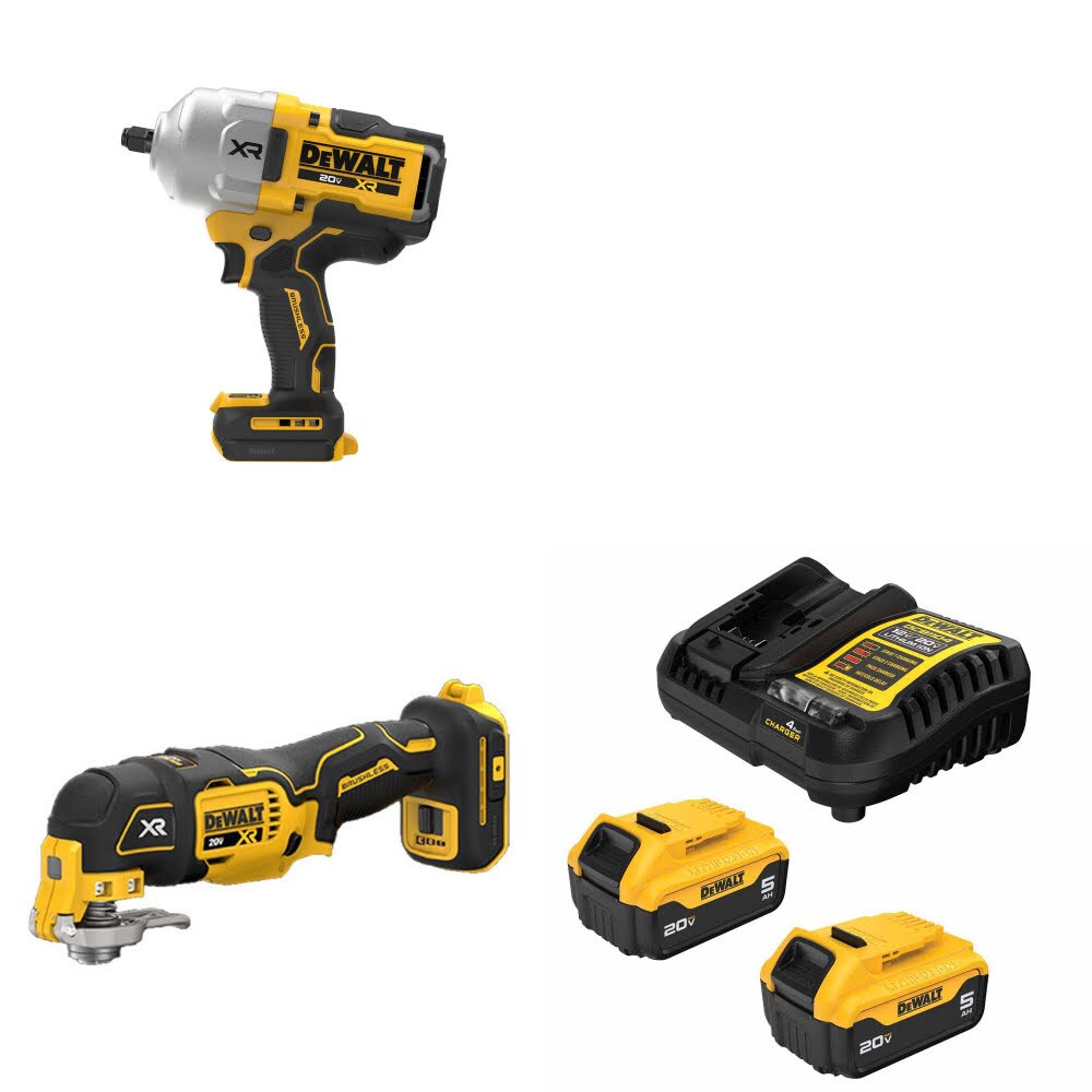 DeWalt DCF964B 20V MAX Impact Wrench Kit W/ DCS356B Multi-Tool and FREE DCB205 Battery Kit