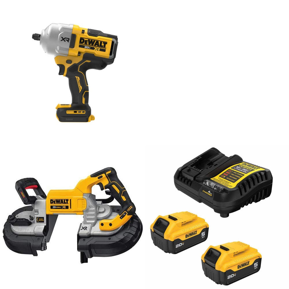 DeWalt DCF964B Impact Wrench Kit W/ DCS376B Bandsaw and FREE DCB205-2C Battery Kit