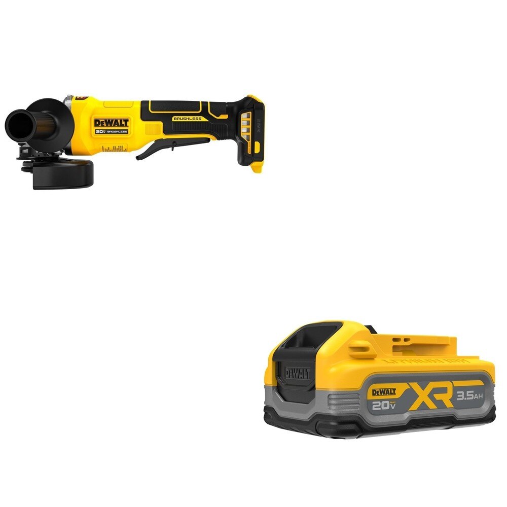 DeWalt DCBP320 20V MAX XR POWERSTACK 3.5Ah Battery W/ DCG408B Paddle-Switch Grinder