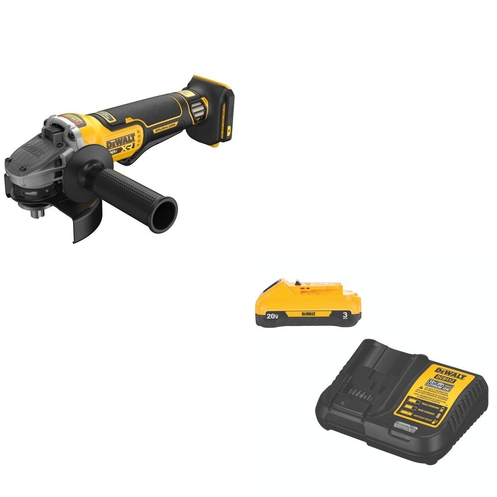 DeWalt DCG410B 20V MAX XR 4-1/2 in. Angle Grinder W/ DCB230C 3.0Ah Starter Kit