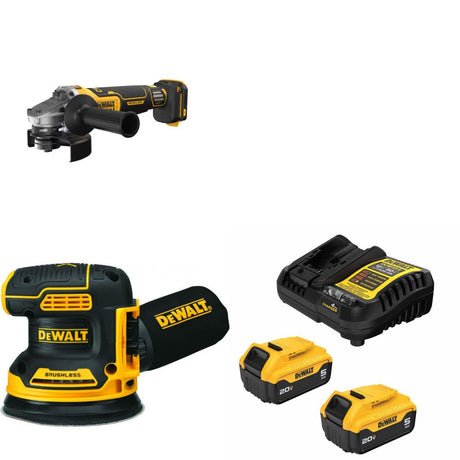 DeWalt DCG410VSB Grinder Kit W/ DCW210B Orbital Sander and FREE DCB205 Battery Kit