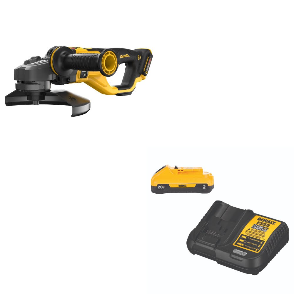 DeWalt DCG460B 60V 7"-9" Angle Grinder, Bare W/ DCB230C 20V MAX Starter Kit