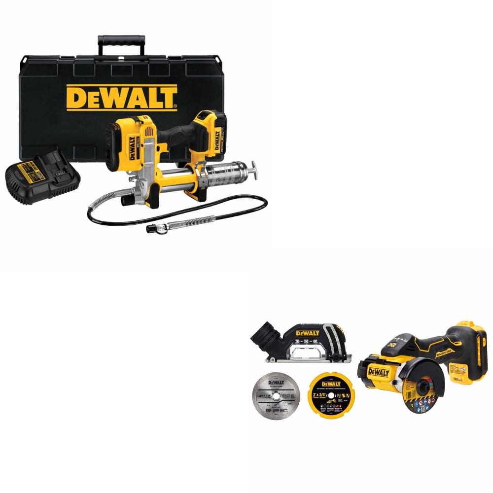 DeWalt DCGG571M1 20V MAX Grease Gun W/ FREE DCS438B 20V MAX 3" Cut-Off Tool