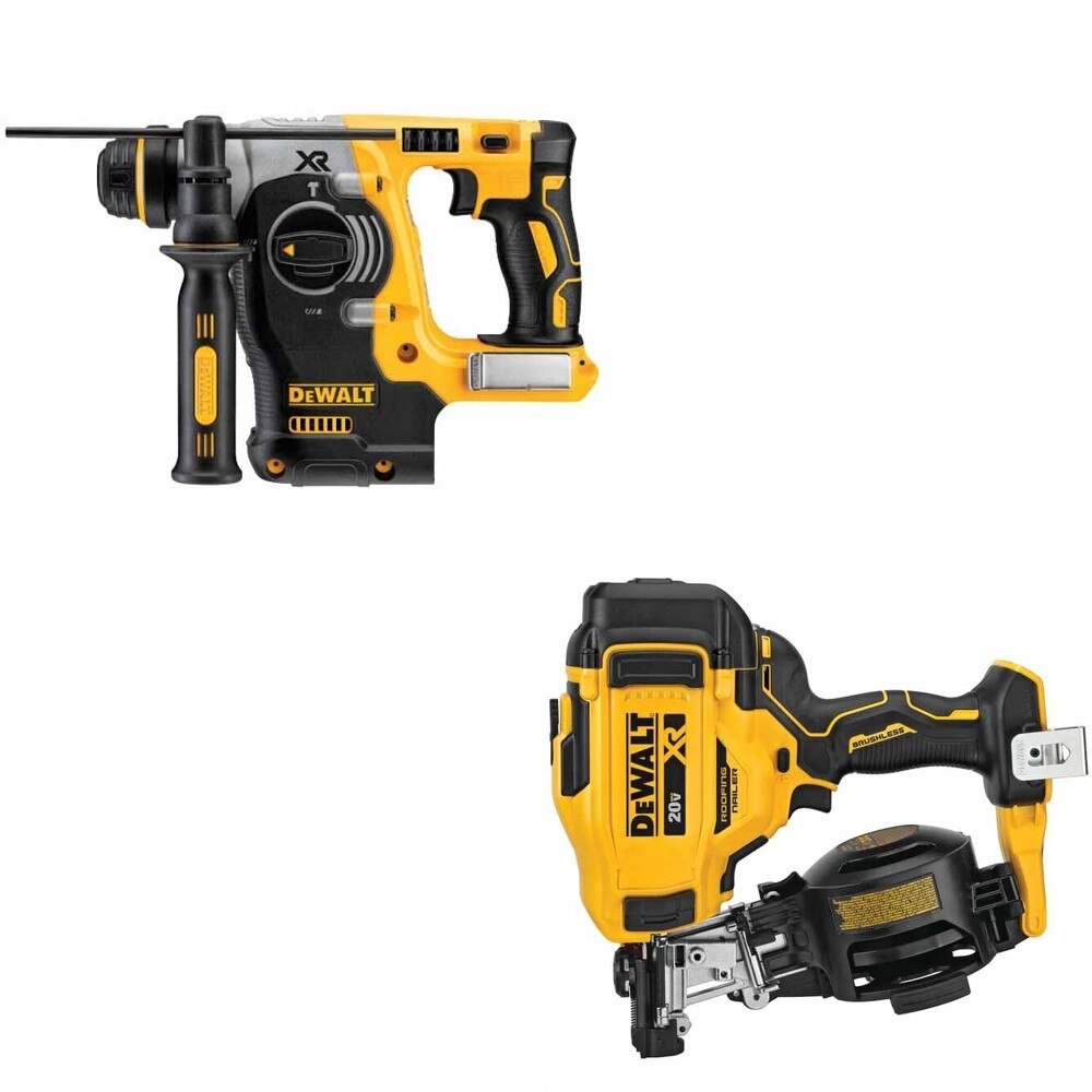 DeWalt DCN45RNB 20V MAX 15-Degree Roofing Nailer W/ DCH273B SDS-Plus Rotary Hammer