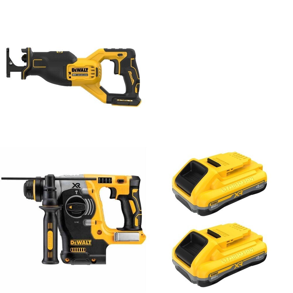 DeWalt DCH273B 20V MAX 1 in. SDS-Plus Rotary Hammer W/ DCB2104-2 and DCS382B Reciprocating Saw