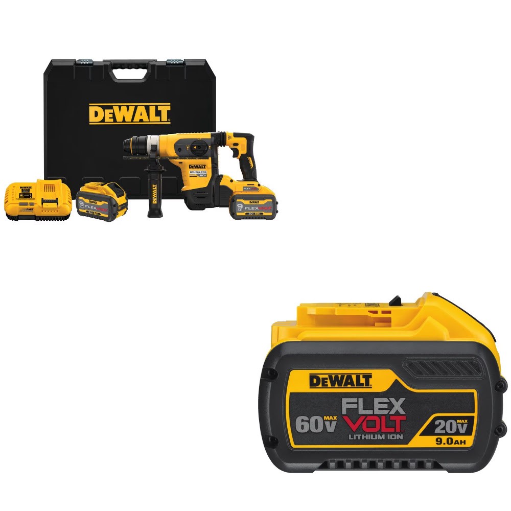 DeWalt DCH416X2 Rotary Hammer Kit W/ FREE DCB609 FlexVolt 9.0Ah Battery