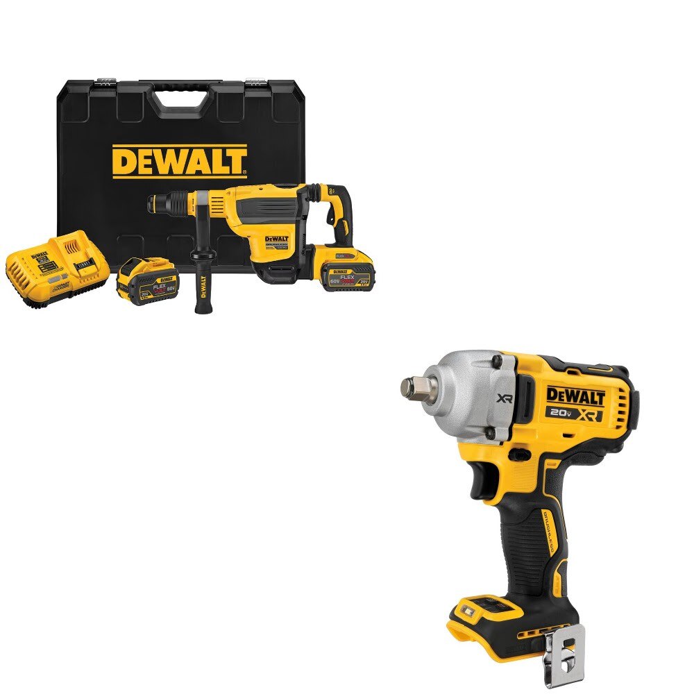 DeWalt DCH614X2 Rotary Hammer Kit W/ FREE DCF891B 1/2" Mid-Range Impact