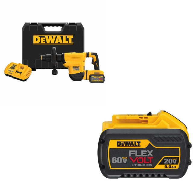 DeWalt DCH832X1 60V Chipping Hammer Kit W/ FREE DCB609 FlexVolt 9.0Ah Battery