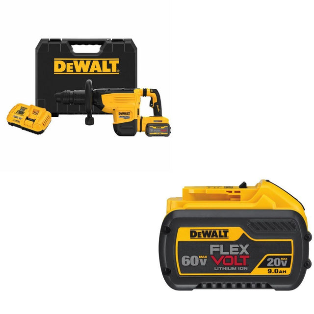 DeWalt DCH892X1 Chipping Hammer Kit W/ FREE DCB609 FlexVolt 9Ah Battery