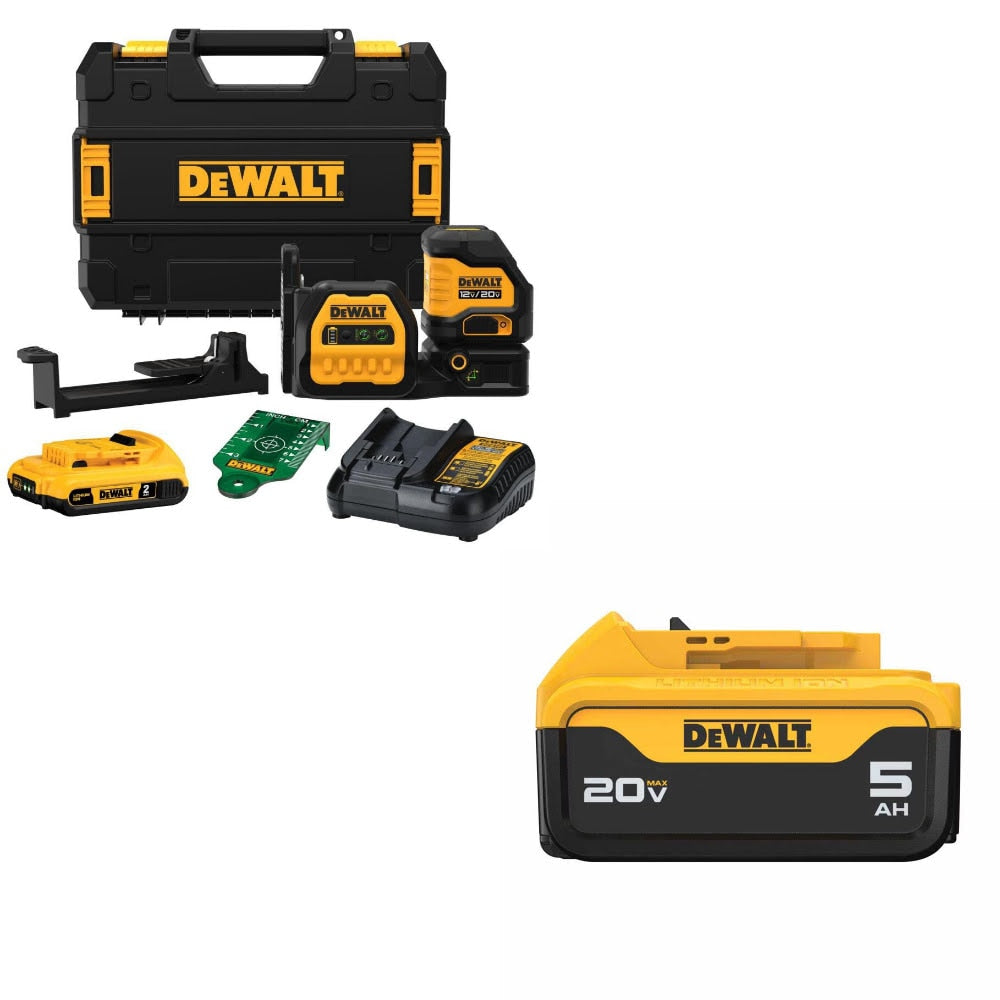 DeWalt DCLE34020G Laser Kit W/ FREE DCB205 Battery Pack