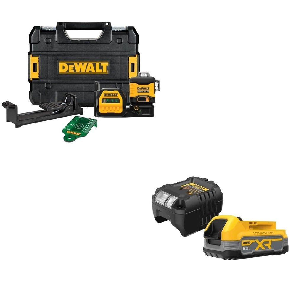 DeWalt DCLE34030G 20V/12V 3x360 Laser Kit W/ DCBP034C 20V MAX Starter Kit