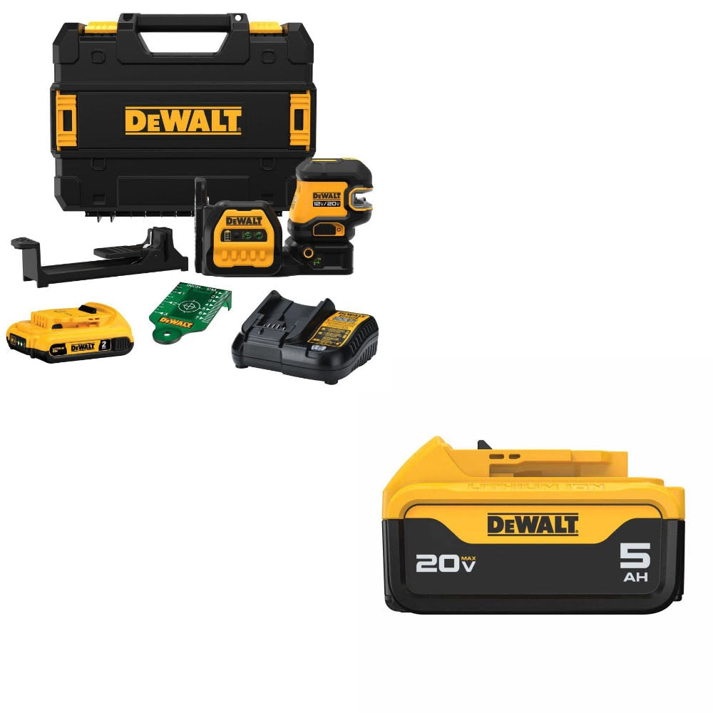 DeWalt DCLE34220G Laser Kit W/ FREE DCB205 Battery Pack