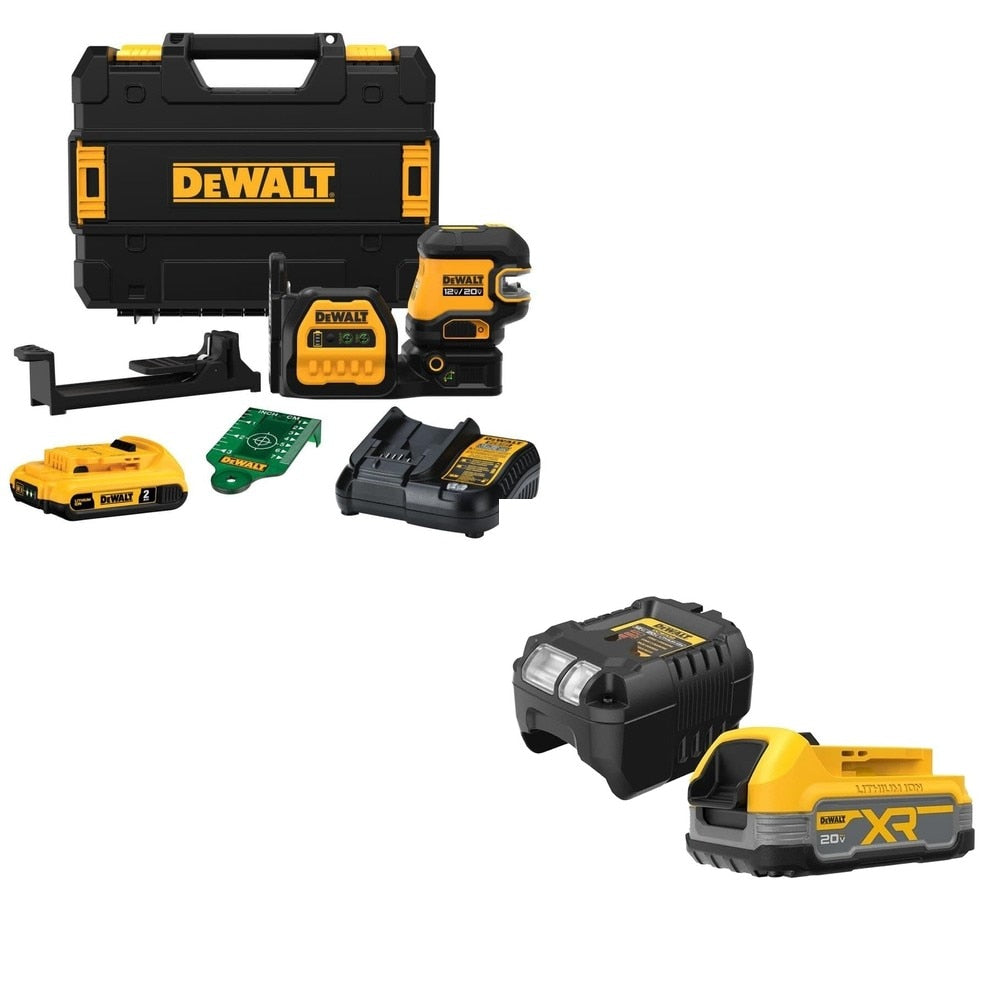DeWalt DCLE34520G 20V Combo Laser Kit W/ DCBP034C 20V MAX Starter Kit