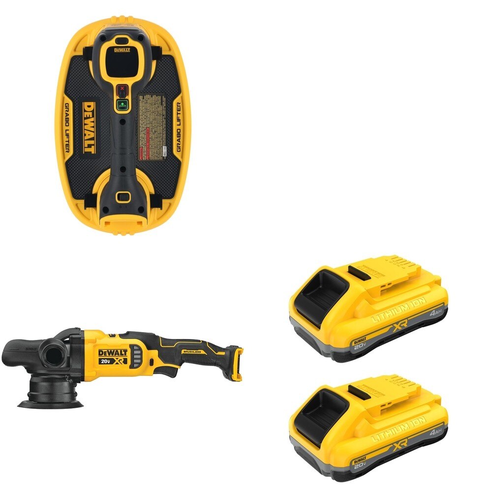 DeWalt DCM848B 20V MAX XR 5 in. Random Orbit Polisher W/ DCB2104-2 and DCE592B Vacuum Lifter