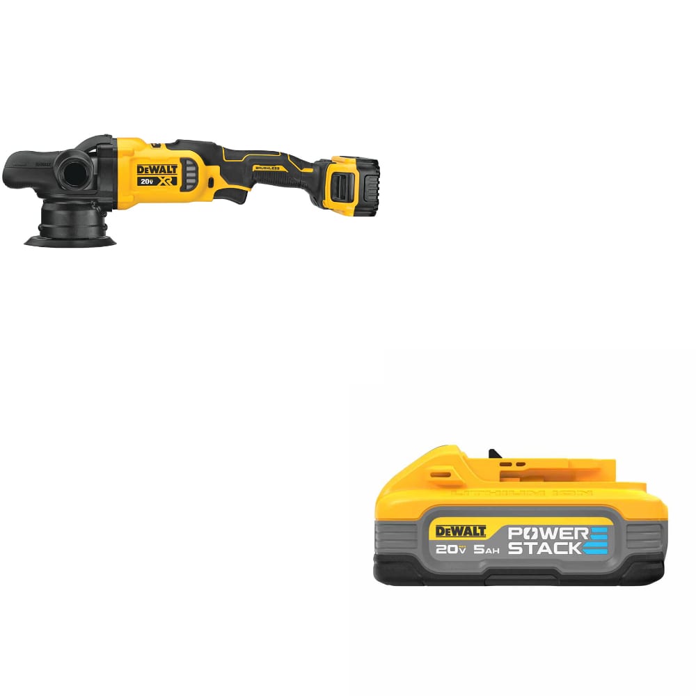 DeWalt DCM848P2 20V MAX XR 5" Polisher Kit W/ FREE DCBP520 20V Max 5Ah Battery