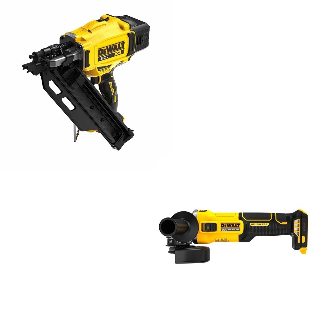 DeWalt DCN930B 20V MAX XR 30-Degree Framing Nailer W/ DCG407B Slide-Switch Grinder