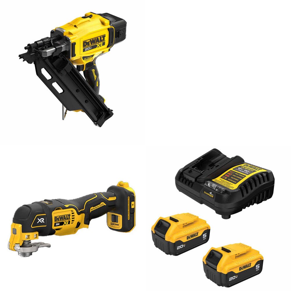 DeWalt DCN930B Framing Nailer Kit W/ DCS356B Multi-Tool and FREE DCB205 Battery Kit
