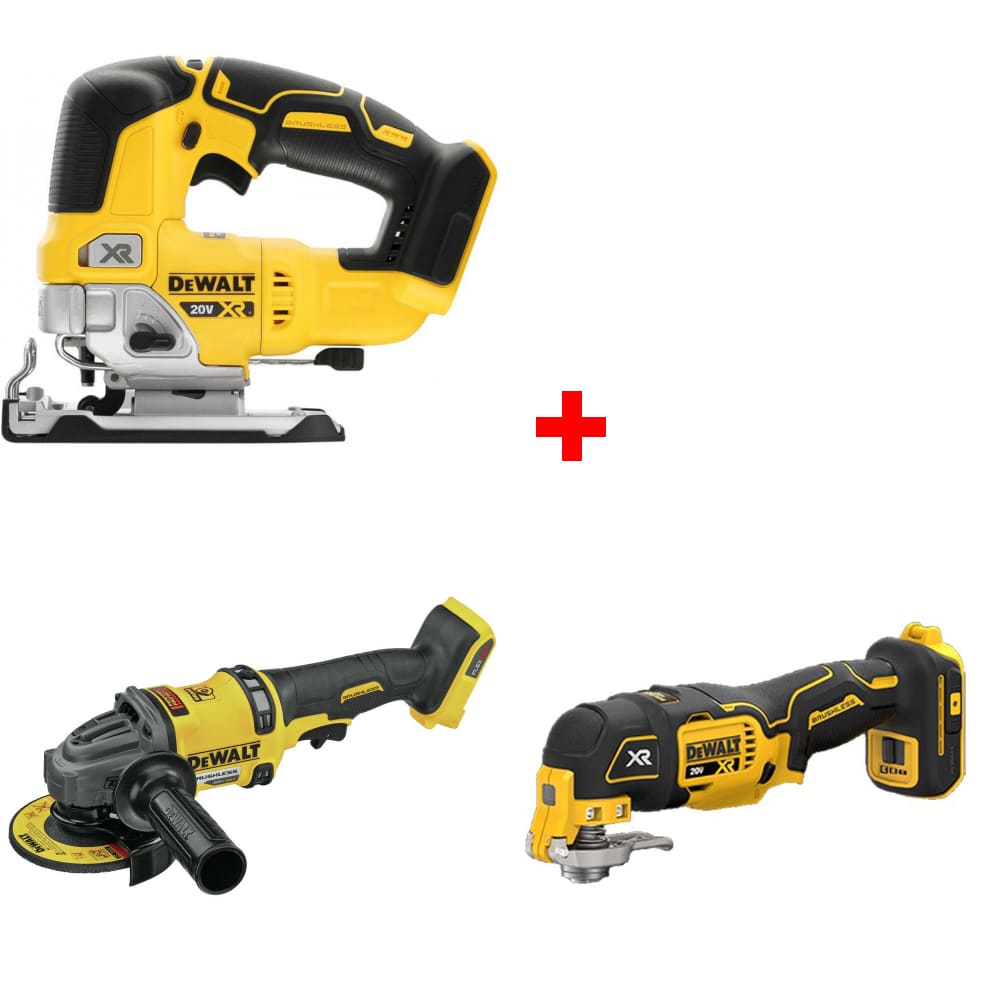 DeWalt DCS334B 20V Jig Saw, Bare w/ DCG418B 60V Grinder & FREE Multi-Tool