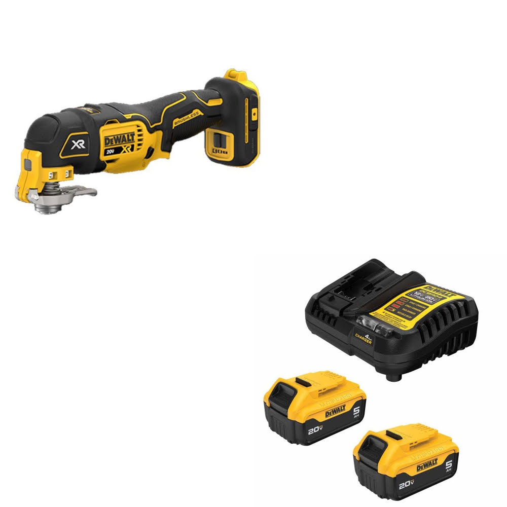 DeWalt DCS356B 20V MAX XR Multi-Tool W/ DCB205-2C 20V MAX 5Ah Battery Kit