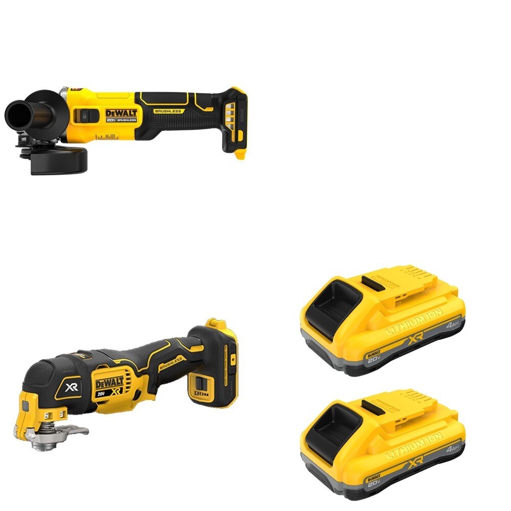 DeWalt DCB2104-2 POWERPACK 4Ah 2-Pack W/ DCG407B and DCS356B Oscillating Multi-Tool