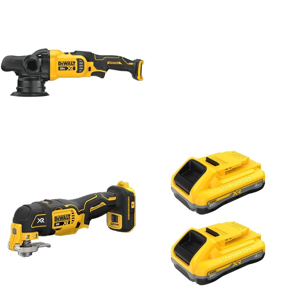 DeWalt DCM848B Random Orbit Polisher W/ DCB2104-2 and DCS356B Oscillating Multi-Tool
