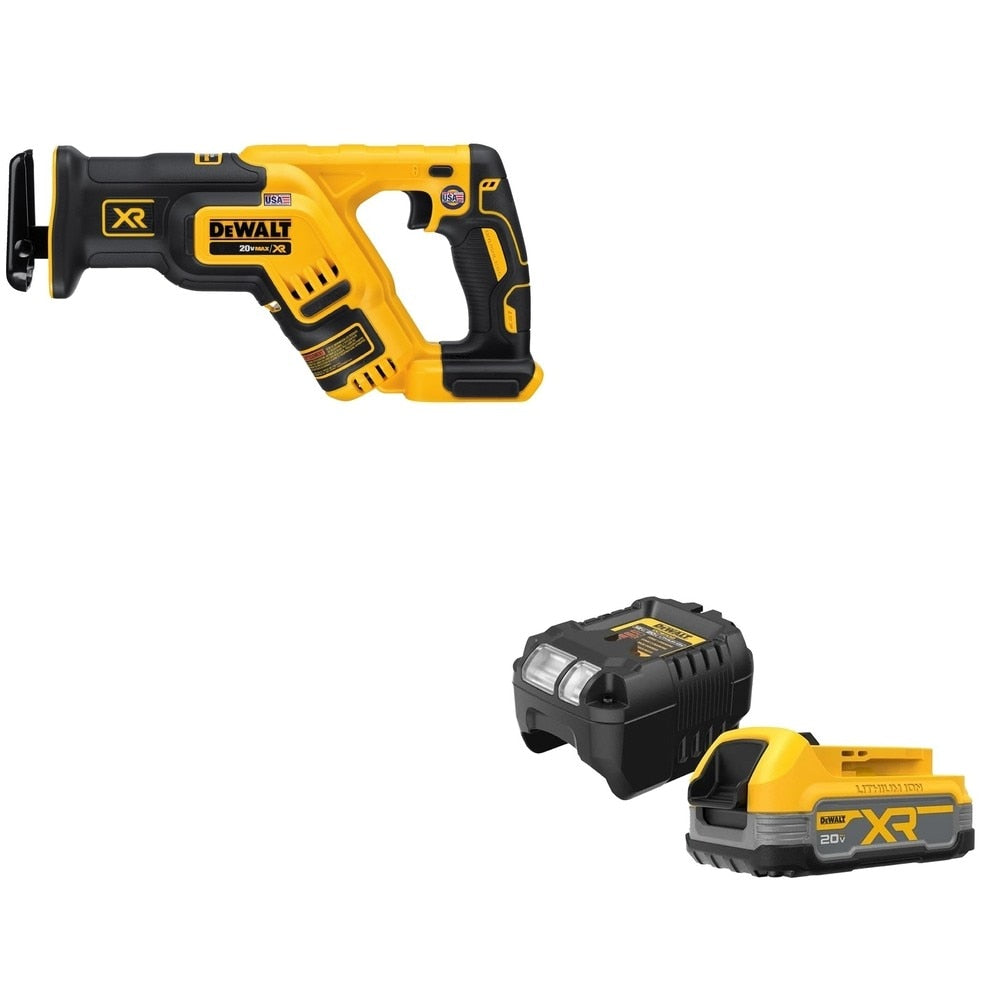 DeWalt DCS367B 20V MAX XR Recip Saw, Bare Tool W/ DCBP034C 20V MAX Starter Kit