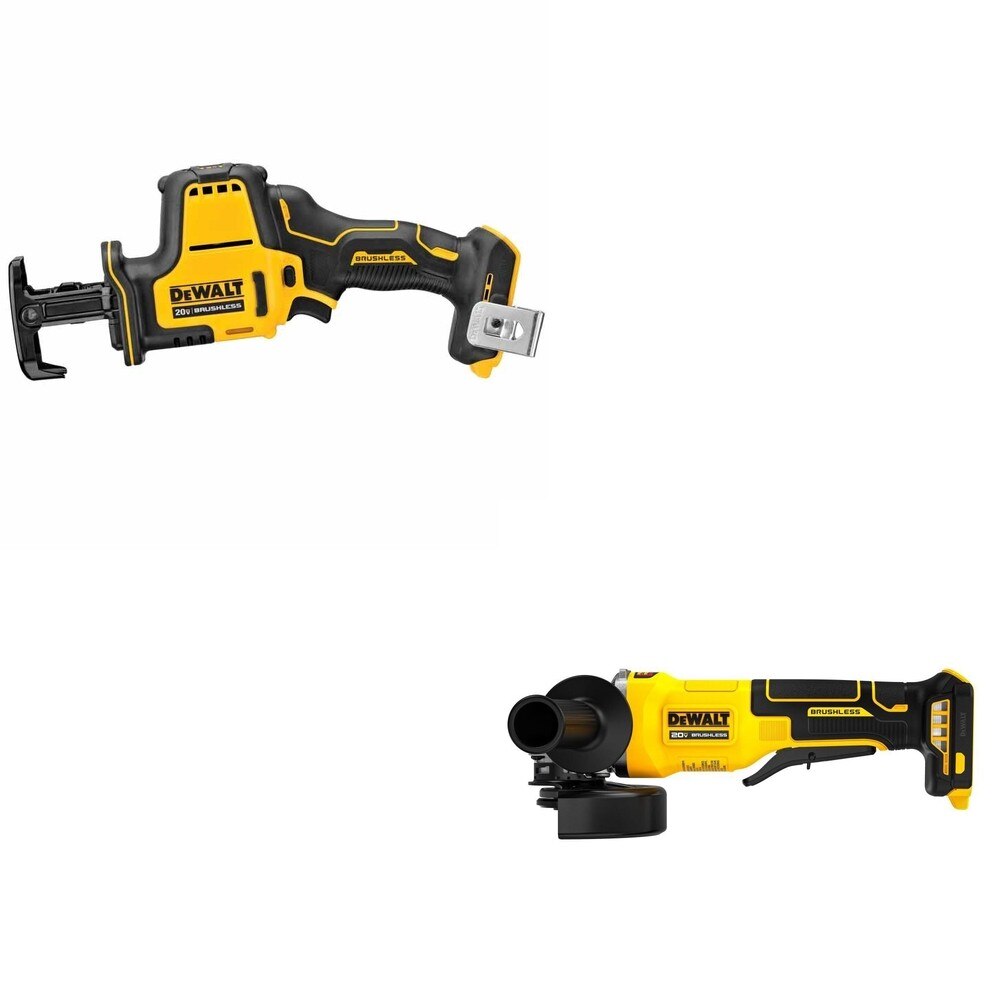 DeWalt DCS369B ATOMIC 20V MAX One-Handed Reciprocating Saw W/ DCG408B Paddle-Switch Grinder
