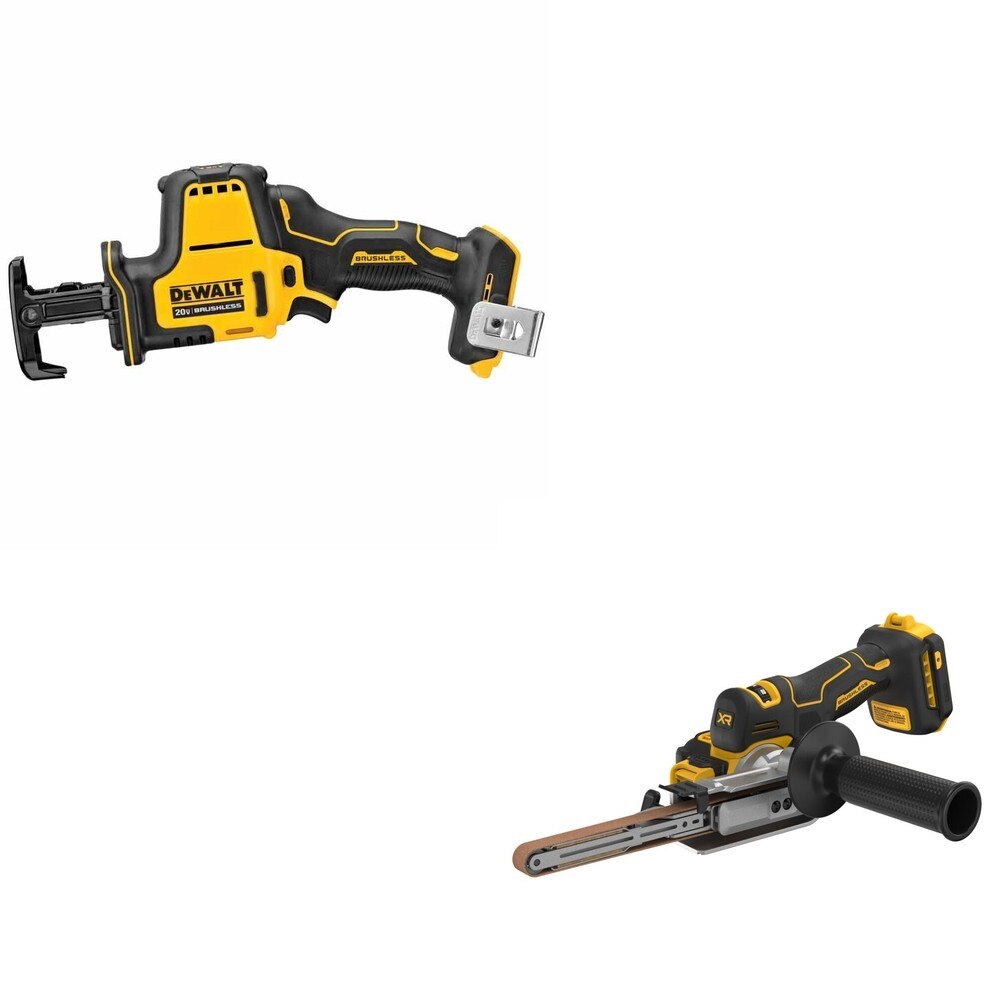 DeWalt DCM200B 20V MAX XR Bandfile Sander W/ DCS369B One-Handed Recip Saw