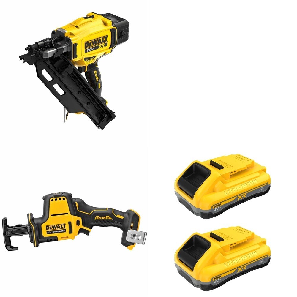 DeWalt DCN930B 30-Degree Framing Nailer W/ DCB2104-2 POWERPACK 4Ah 2-Pack and DCS369B