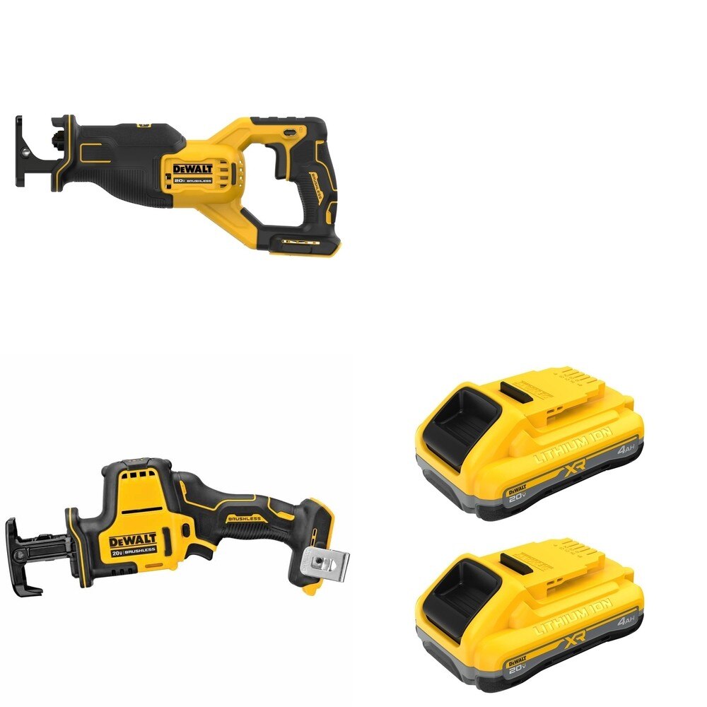 DeWalt DCB2104-2 POWERPACK 4Ah 2-Pack W/ DCS369B One-Handed Recip Saw and DCS382B
