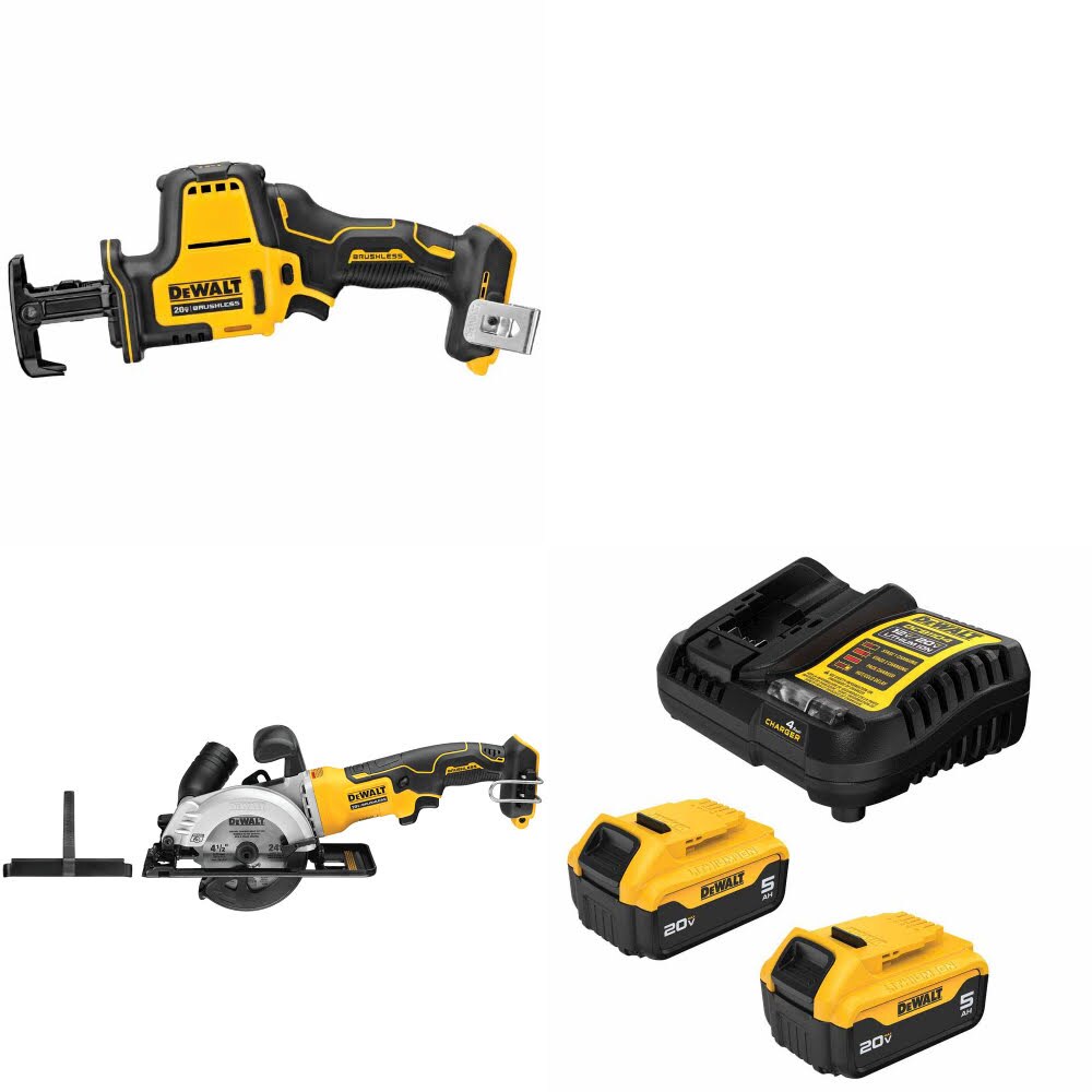 DeWalt DCS369B Reciprocating Saw Kit W/ DCS571B Circular Saw and FREE DCB205-2C Battery Kit