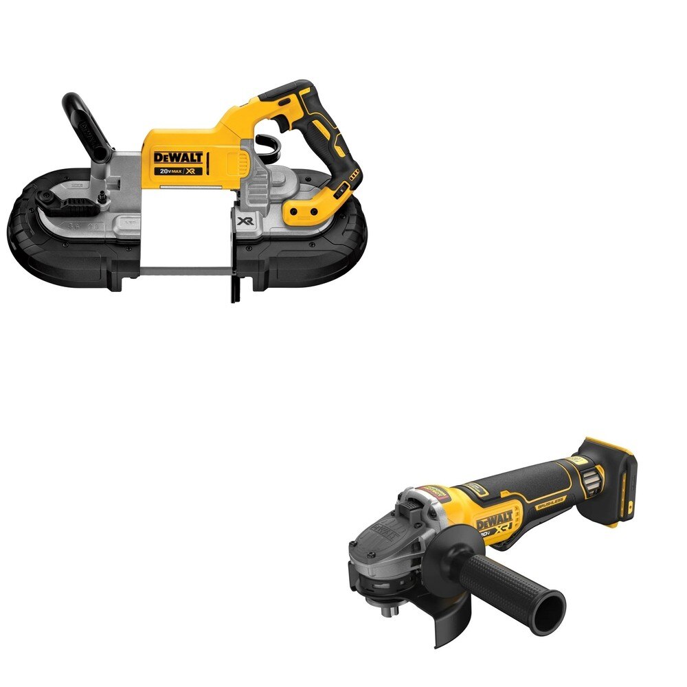 DeWalt DCS374B 20V MAX Deep Cut Band Saw W/ DCG410B Angle Grinder