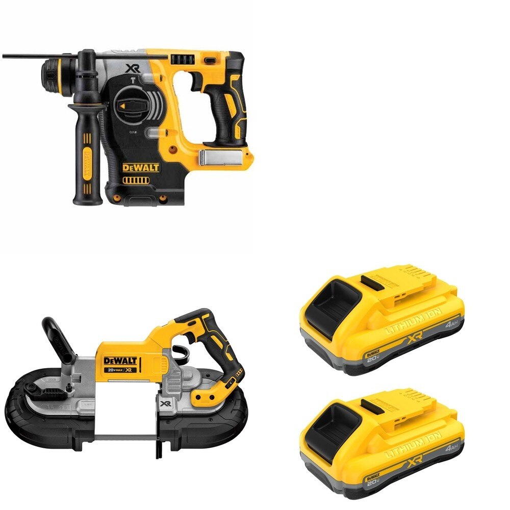 DeWalt DCS374B 20V MAX Deep Cut Band Saw W/ DCH273B SDS-Plus Rotary Hammer and DCB2104-2