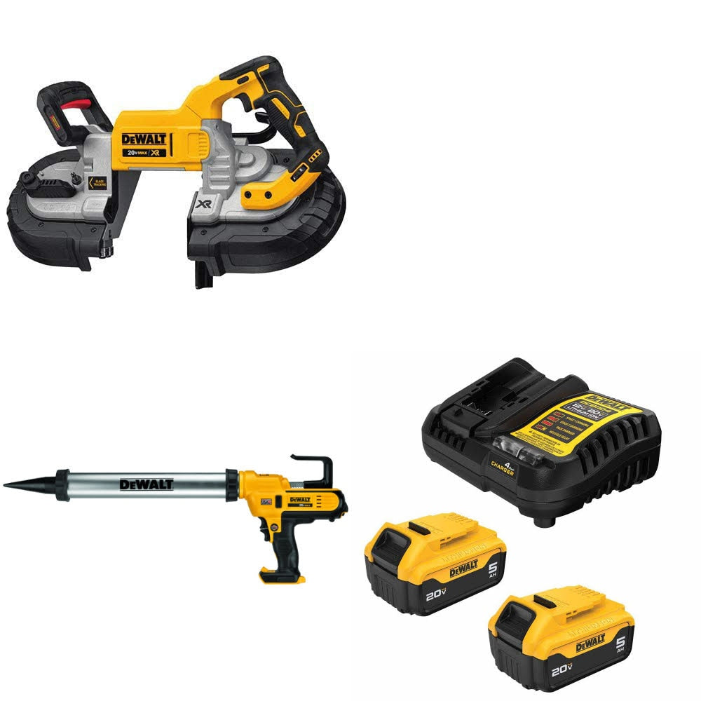 DeWalt DCS376B Bandsaw Kit W/ DCE580B Adhesive Gun and FREE DCB205-2C Battery Kit