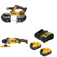 DeWalt DCS378B 20V MAX Bandsaw Kit W/ DCM849B Rotary Polisher and FREE DCB205-2C Battery Kit