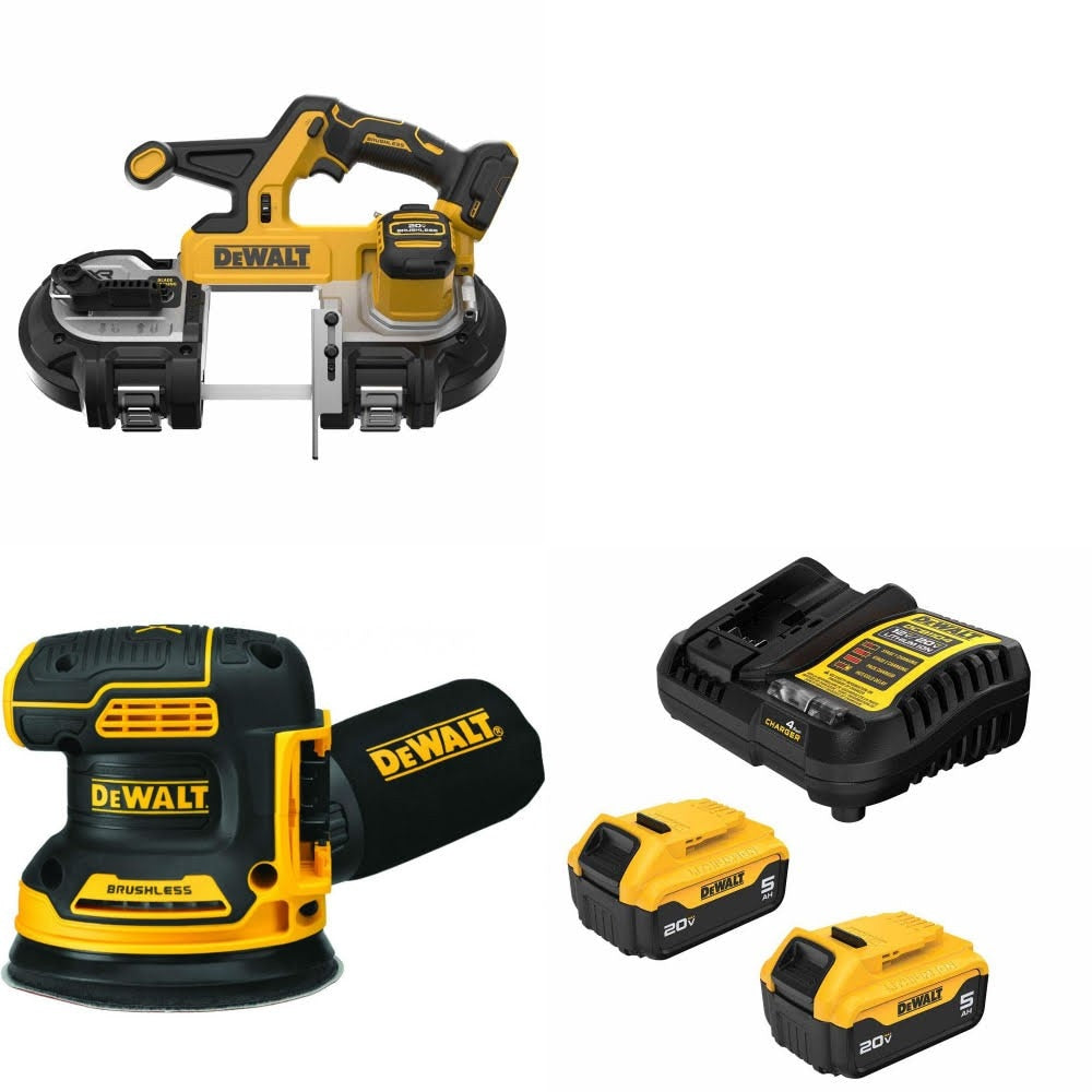 DeWalt DCS378B 20V MAX Bandsaw Kit W/ DCW210B Orbital Sander and FREE DCB205-2C Battery Kit