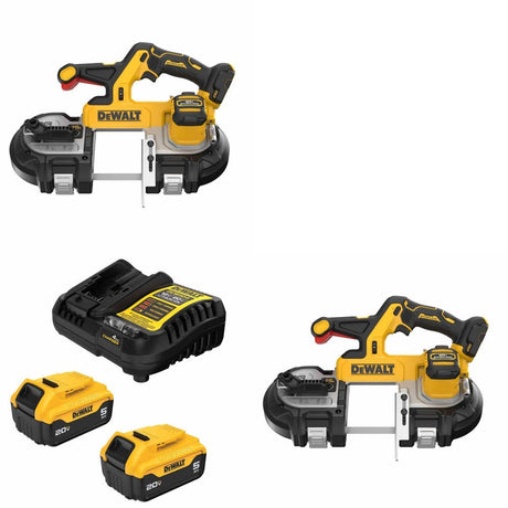DeWalt DCS379B 20V Dual Switch Band Saw, 2 Pack Kit W/ FREE DCB205-2C 20V MAX 5Ah Battery Kit
